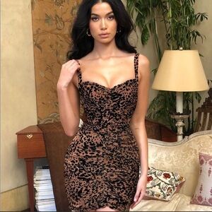 NWOT House of CB Cleo Leopard Dress XS